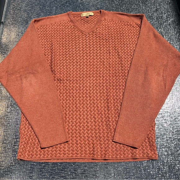 Vintage Men’s Tricots St. Raphael Cotton Viscose Silk Blend Rust Sweater Size L - Picture 1 of 6